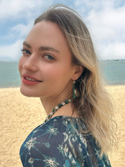 Malachite Drops with Butterfly Hook Earrings LE030-3