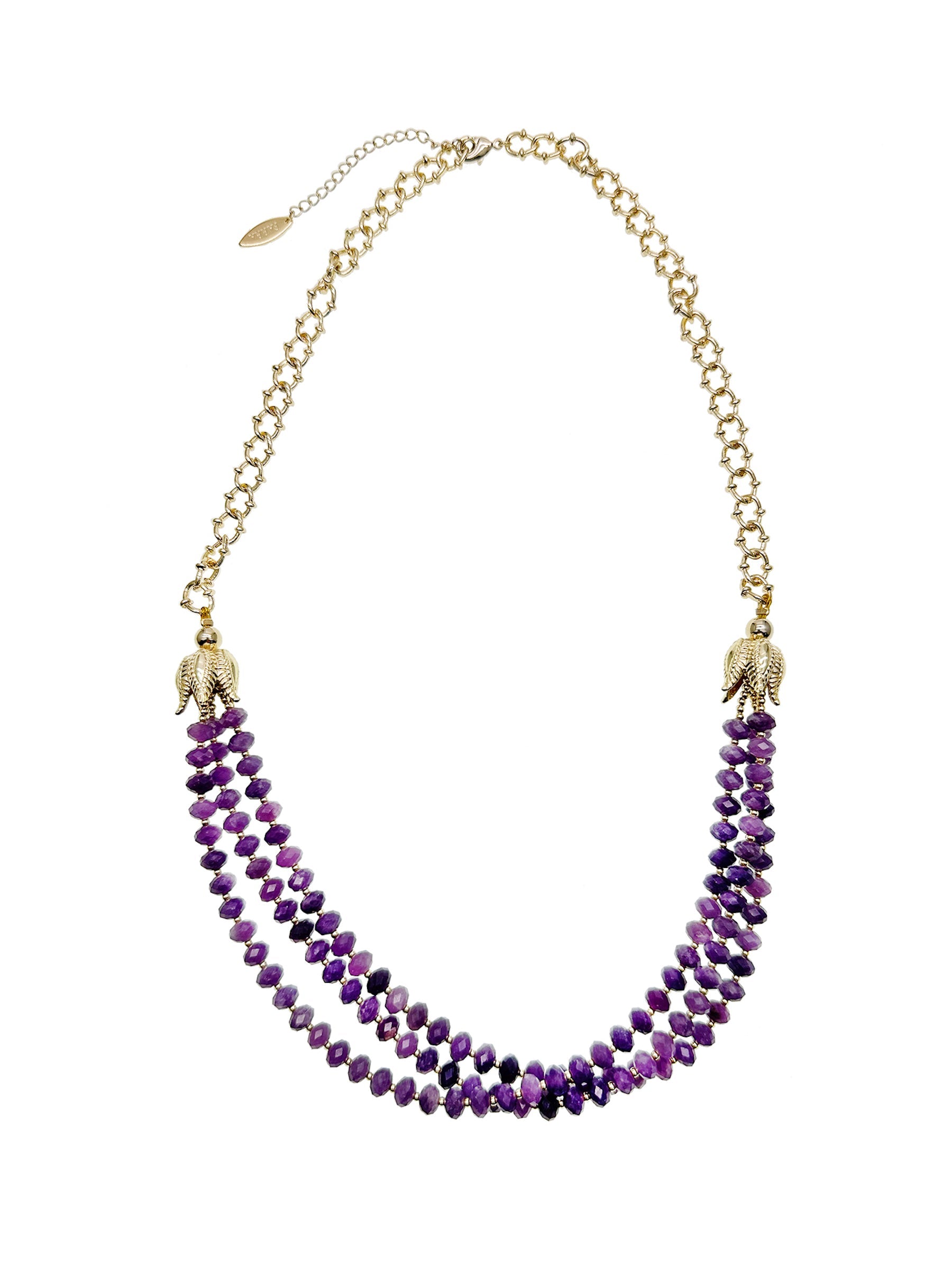 Amethyst Multi-layers Necklace KN044-1